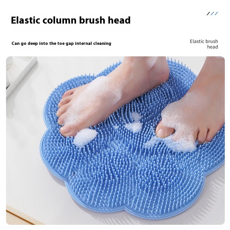 2-PCS Green cat PAWS Non-Slip TPE Shower Mat with Foot Scrubber and Suction Cups Large Massage Bath Mat for Bathroom 30cm x 30cm โ image 2