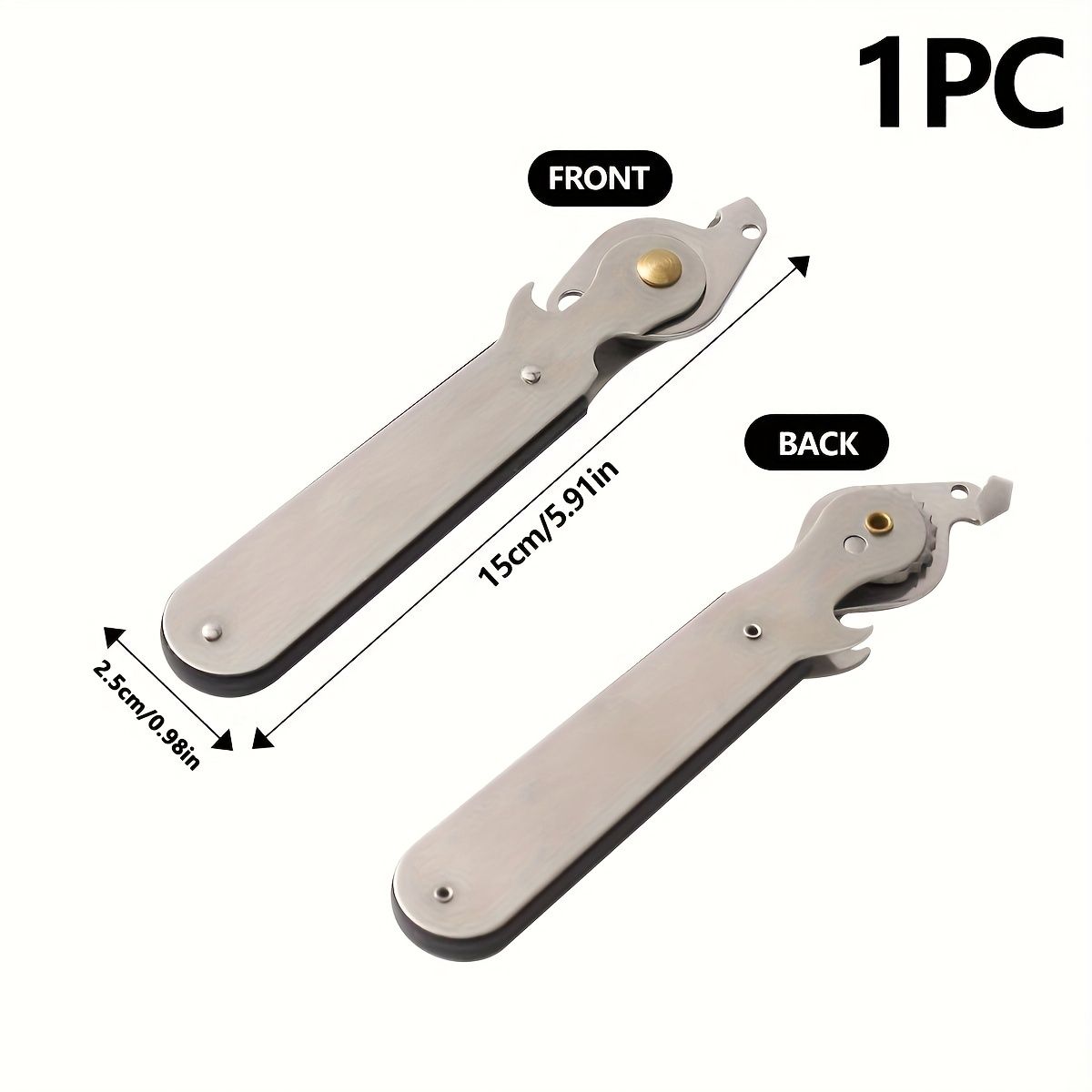 Stainless Steel Manual Can Opener, Fruit Jar & Bottle Cap Twister - Effortless & Convenient Tool 1pc