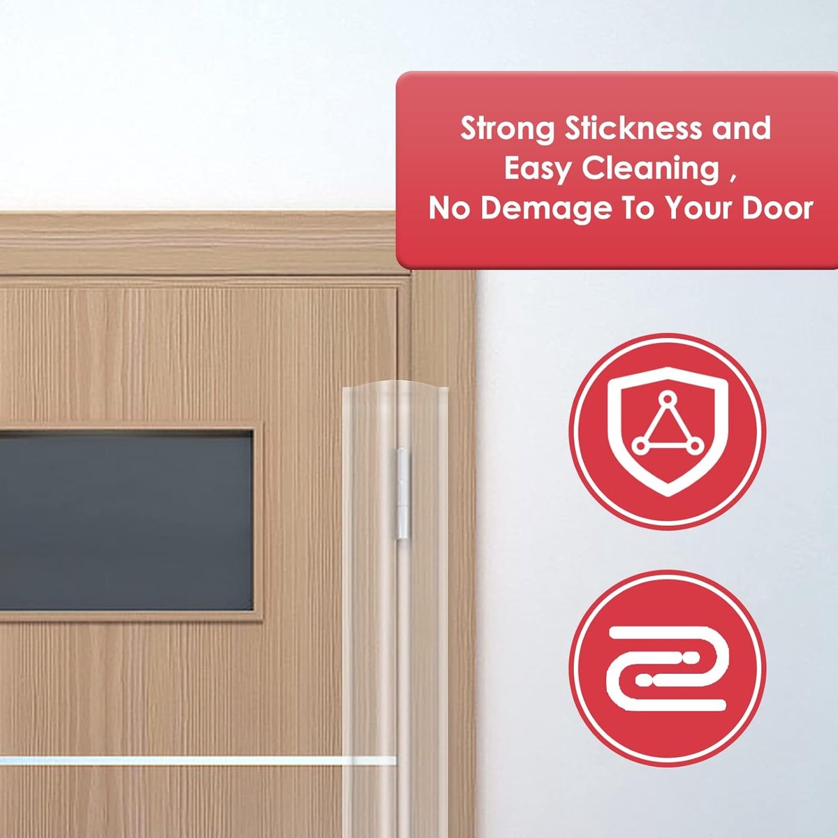 Door finger protection - Door clamp safety for children - Door protection - Door clamp security - Door protector for Finger protection - Door strip — image 2