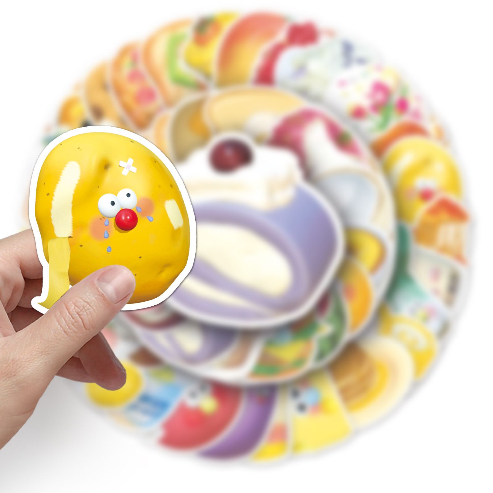 Food Stickers, 50Pcs Cute Fast Food Stickers Chips Hamburger Stickers Yummy Aesthetic Waterproof Stickers for Kids Teens Stickers โ image 4