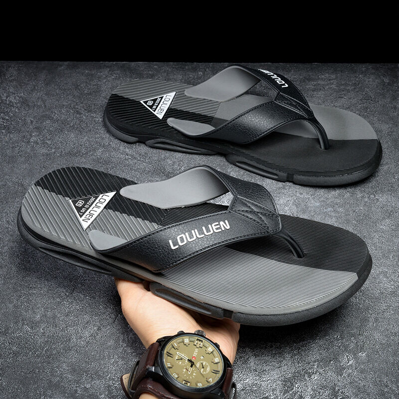 Men's Flip Flops with EVA-PVC Dual Sole, Grey for Comfort & Slip-Resistance(39) โ image 3