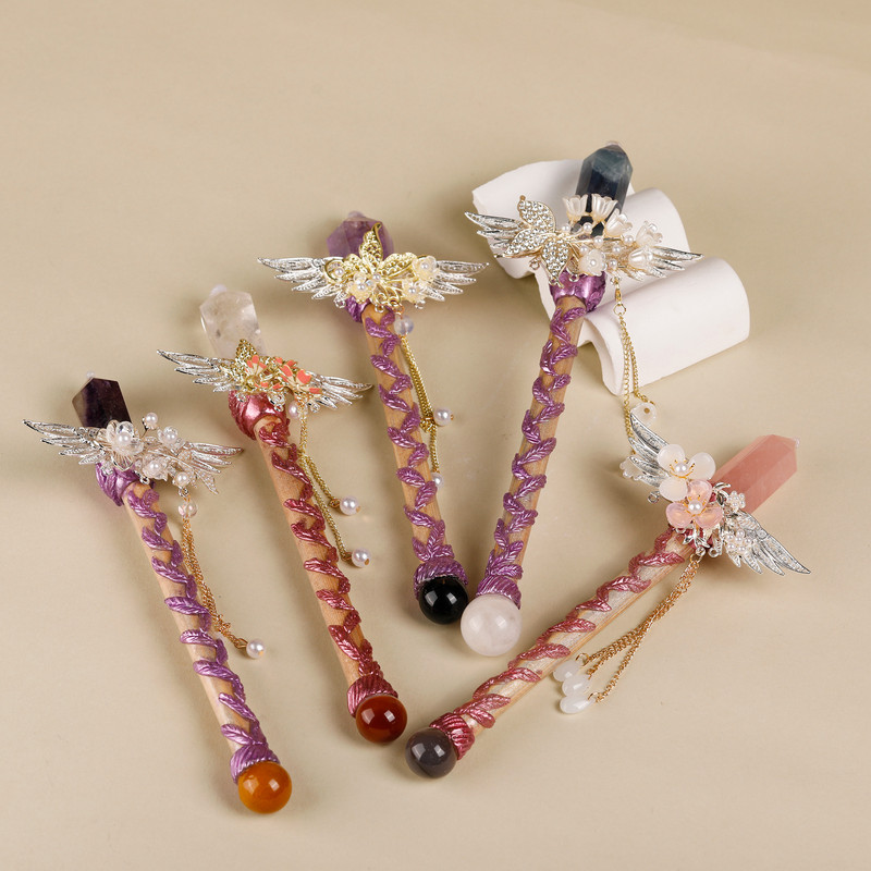 Handmade Crystal Wand, Raw Gemstone Scepter, Natural Magic Wand Fluorite โ image 3
