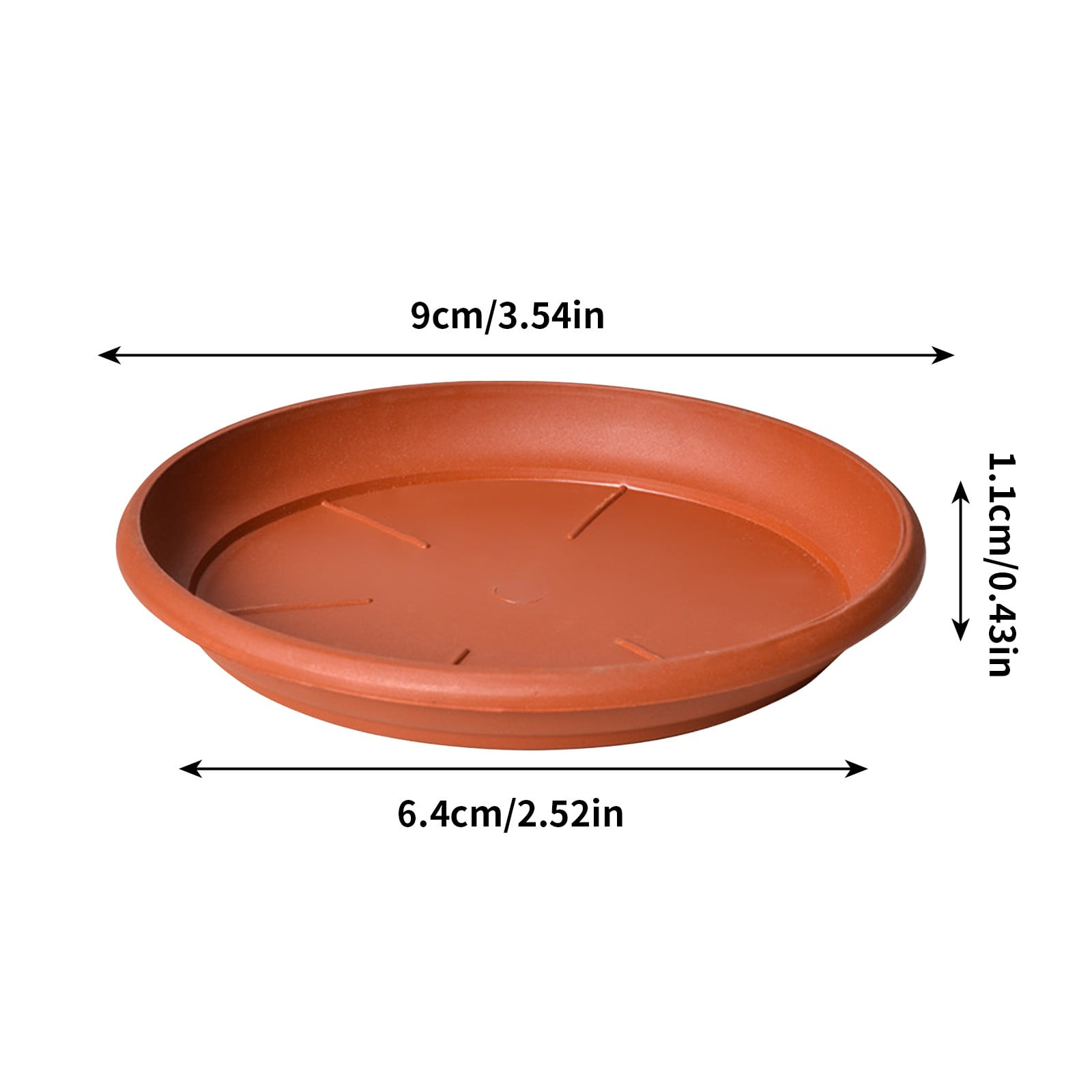 6 Pack Plant Saucer Tray 3.6 inch, Heavy Duty Plastic Pot Plant Drip Trays Saucers for Indoors Outdoor, Plant Water Tray for Planters 5.9" Brown โ image 3