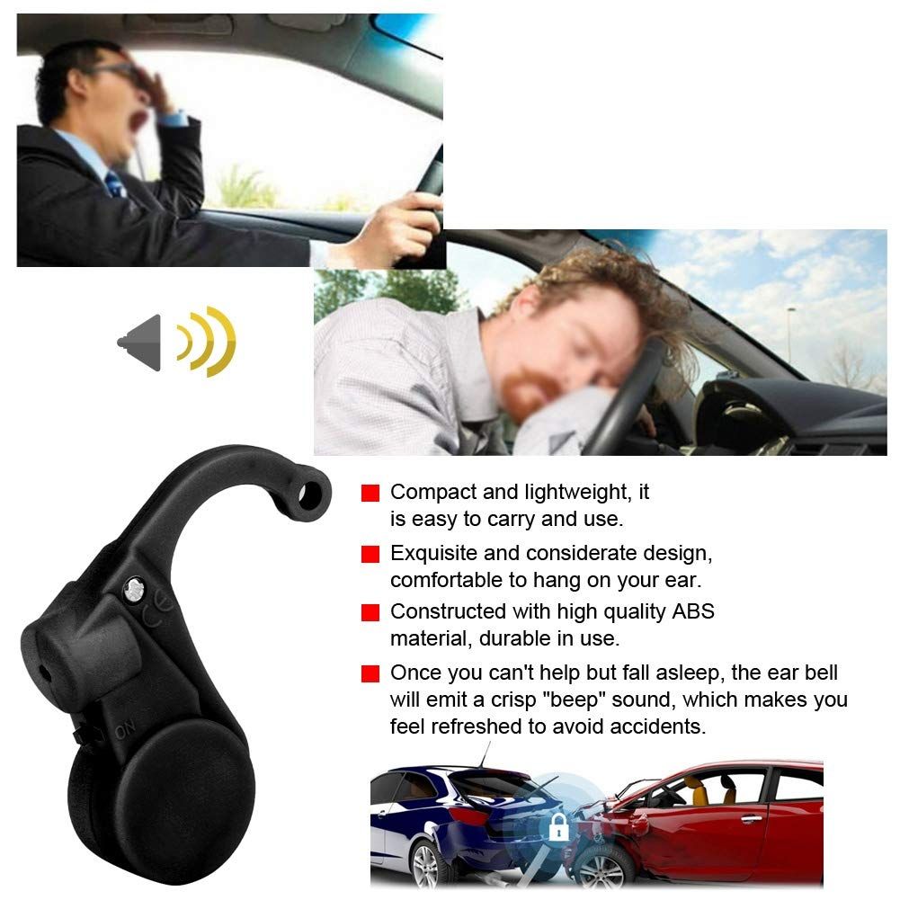 Driver Sleep Alarm, Driver Anti-Sleep Reminder Car Safe Driving Sleep Alarm Device Hanging On Right Ear(Black) — image 2