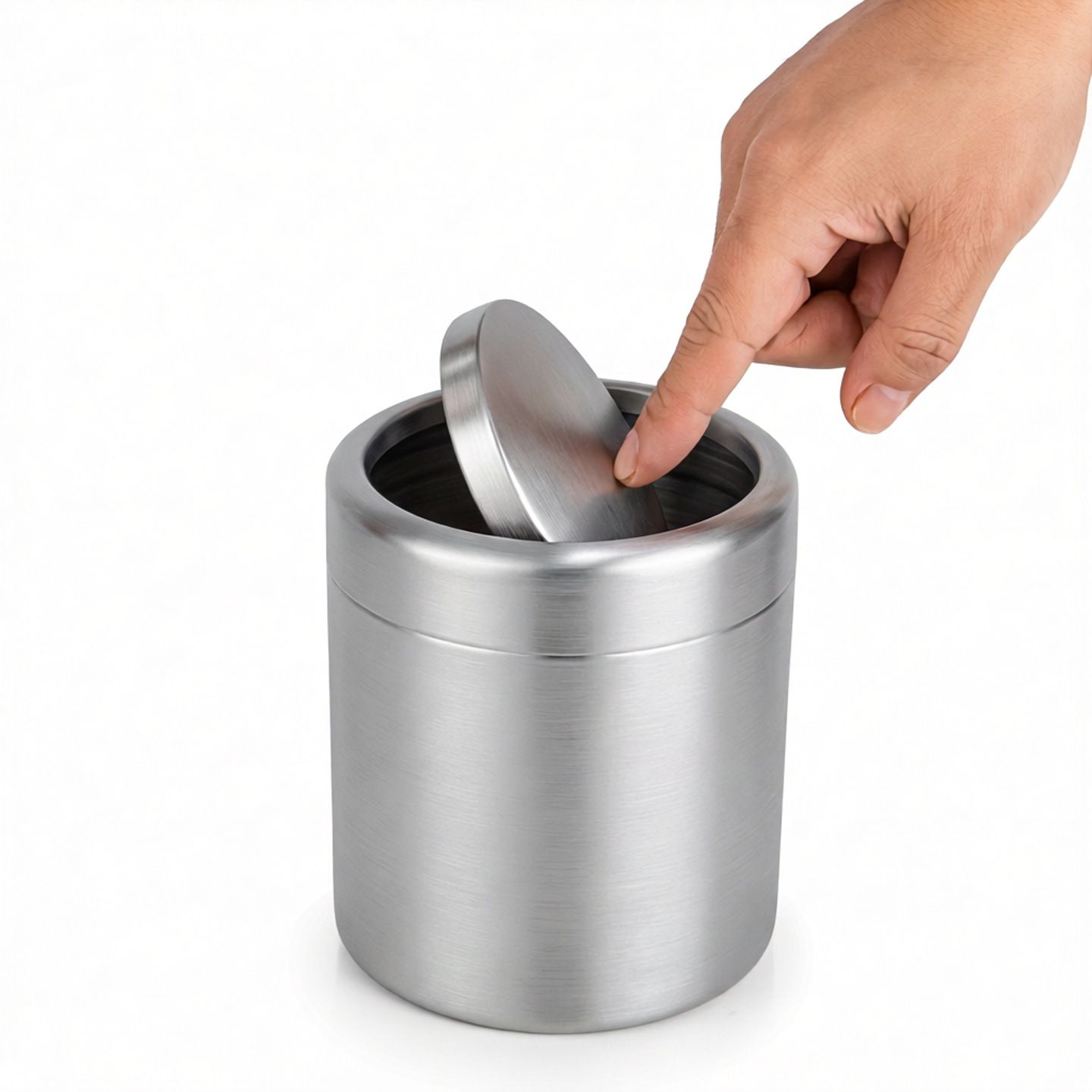 brushed stainless steel trash cans โ image 2