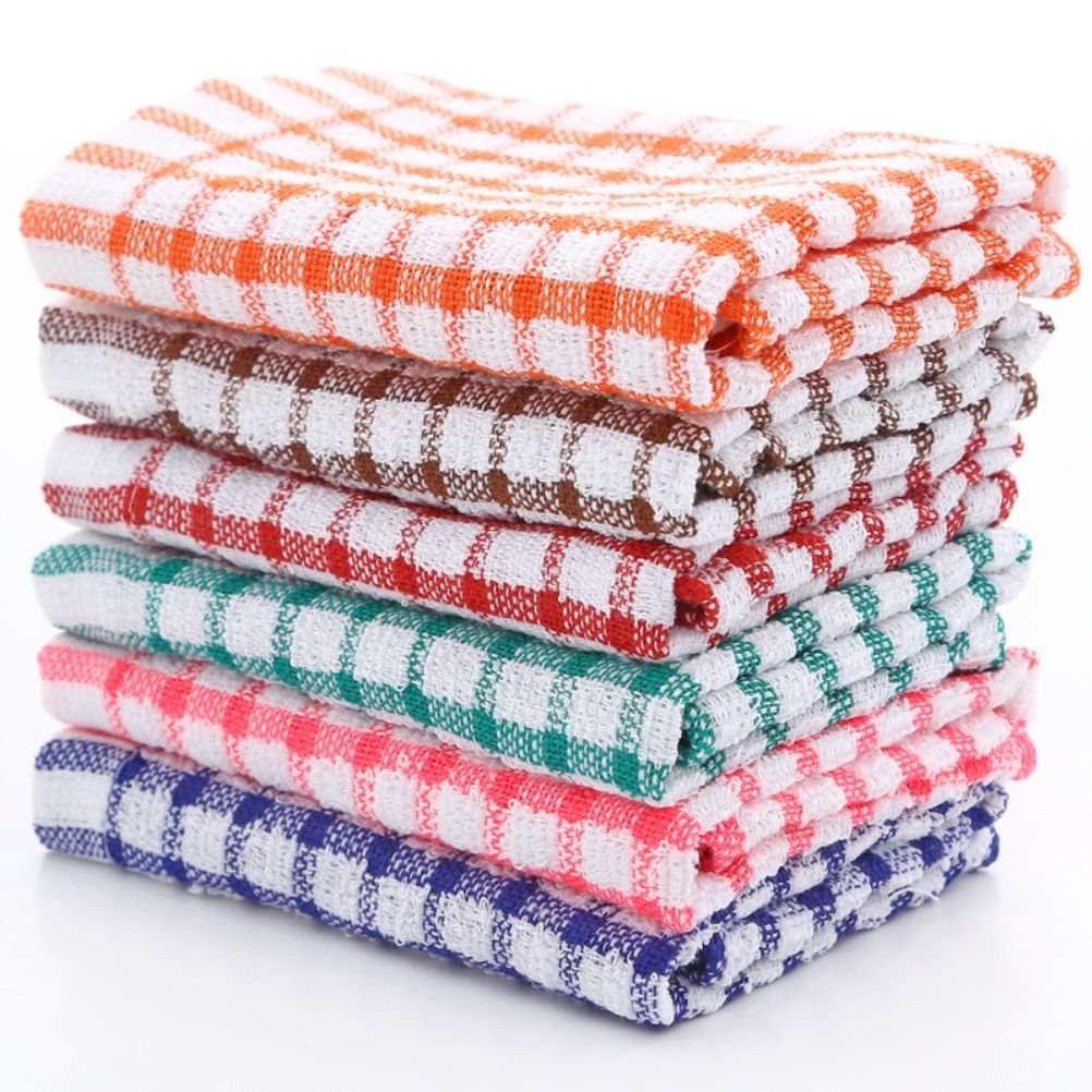 6PCS Cotton Kitchen Tea Towels Absorbent Lint Free Catering Restaurant Cloth Dish Towels โ image 2