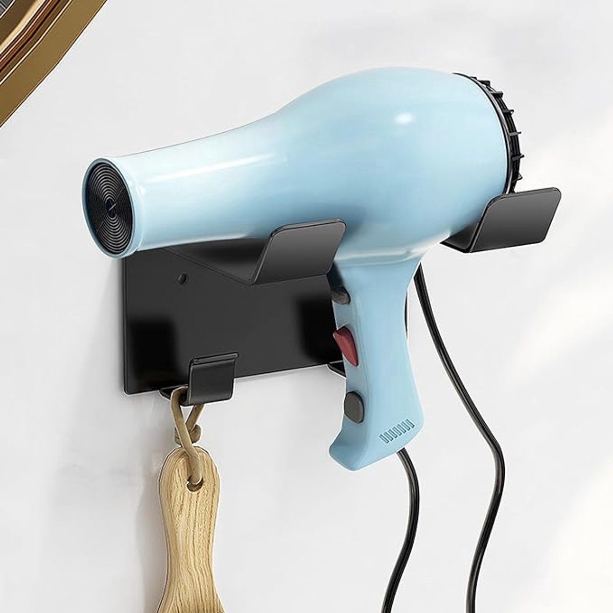 Hairdryer holder - Hairdryer wall bracket - Universal - wall bracket - 11.5*9.5*5.5cm - metal - wall bracket - Bathroom accessories - White โ image 4