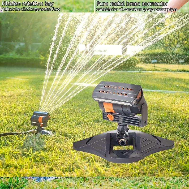 1 garden sprinkler with 16 nozzles, 180° rotating adjustable head, automatic irrigation system, wide coverage, easy to install, no power required, suitable for — image 3
