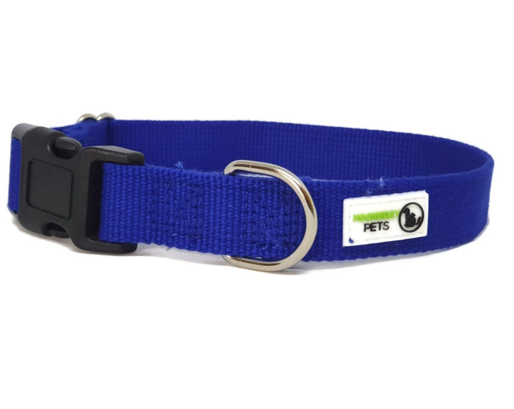 100% Pure Bamboo Fibre Dog Collar Plastic Buckle - Moondidley Pets Medium Navy โ image 2