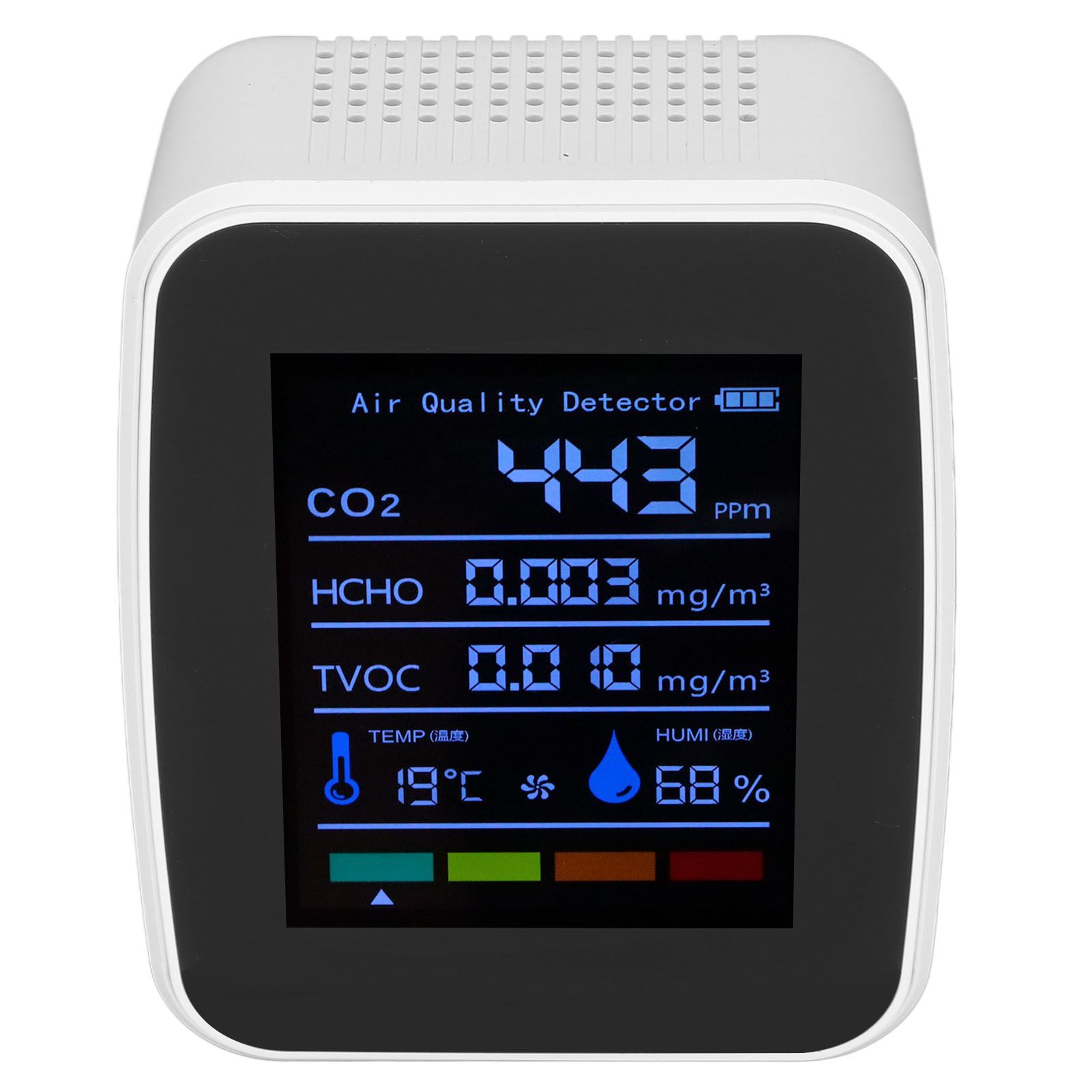 Air Quality Detector 5in1 Intelligent Anti Interference Ability Indoor Temperature Humidity Air Quality DetectorWhite — image 3