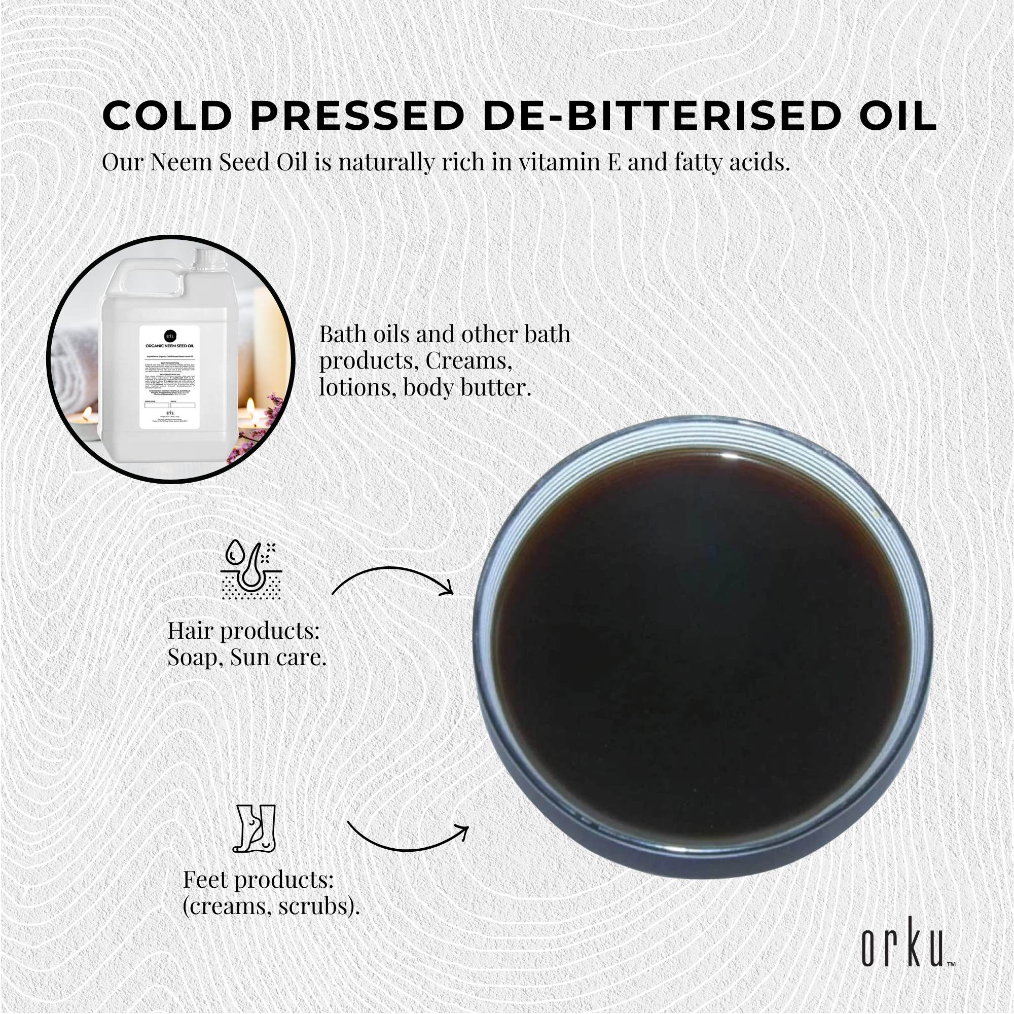 Orku 5L Organic Neem Seed Oil - Debitterised Cold Pressed Azadirachtin Indica — image 5