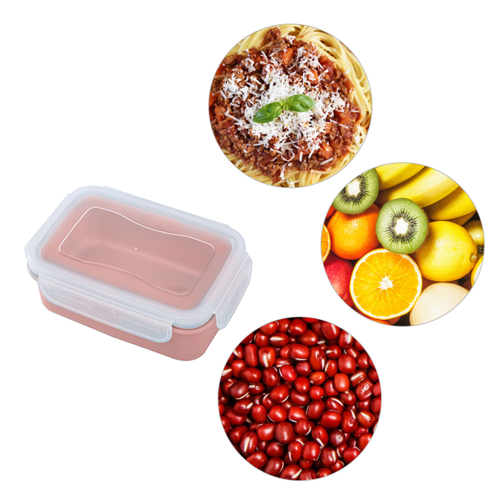 1 Piece Plastic Meal Prep Containers with Lids, Food Storage Containers with Snap Locking Lids, Airtight Lunch Containers, Red, 14 × 9.4 cm — image 4