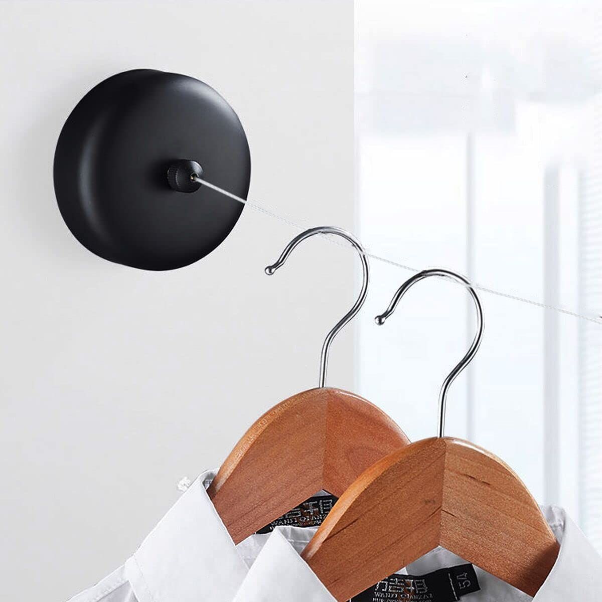 Retractable ClotheslineStainless Steel,Stainless Steel Clothing Line Dryer Wall Mounted for Shower Room Bathroom Laundry-Black — image 2