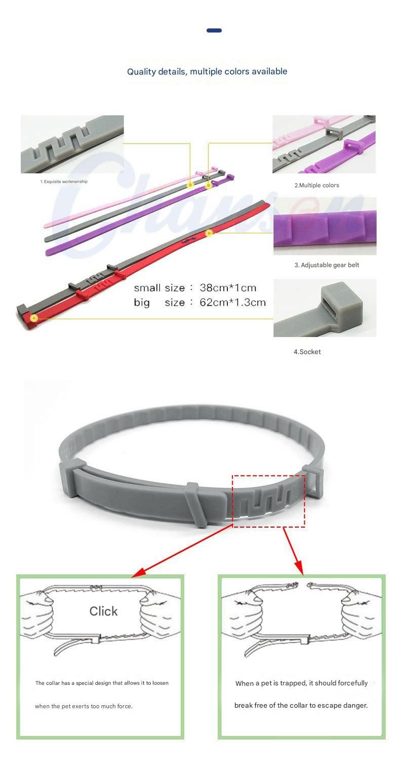 2-piece Grey 62cm Adjustable Flea and Tick Collar for Dogs and Cats - 8 Month Protection, Waterproof TPR Design with Safety Release - Repels Fleas, Ticks, and — image 5