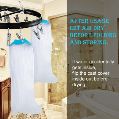 Full Leg Waterproof Shower Sleeve for Kids – Reusable Cast Protector for Foot, Calf, Knee & Thigh During Bathing or Water Activities (Blue) — image 4