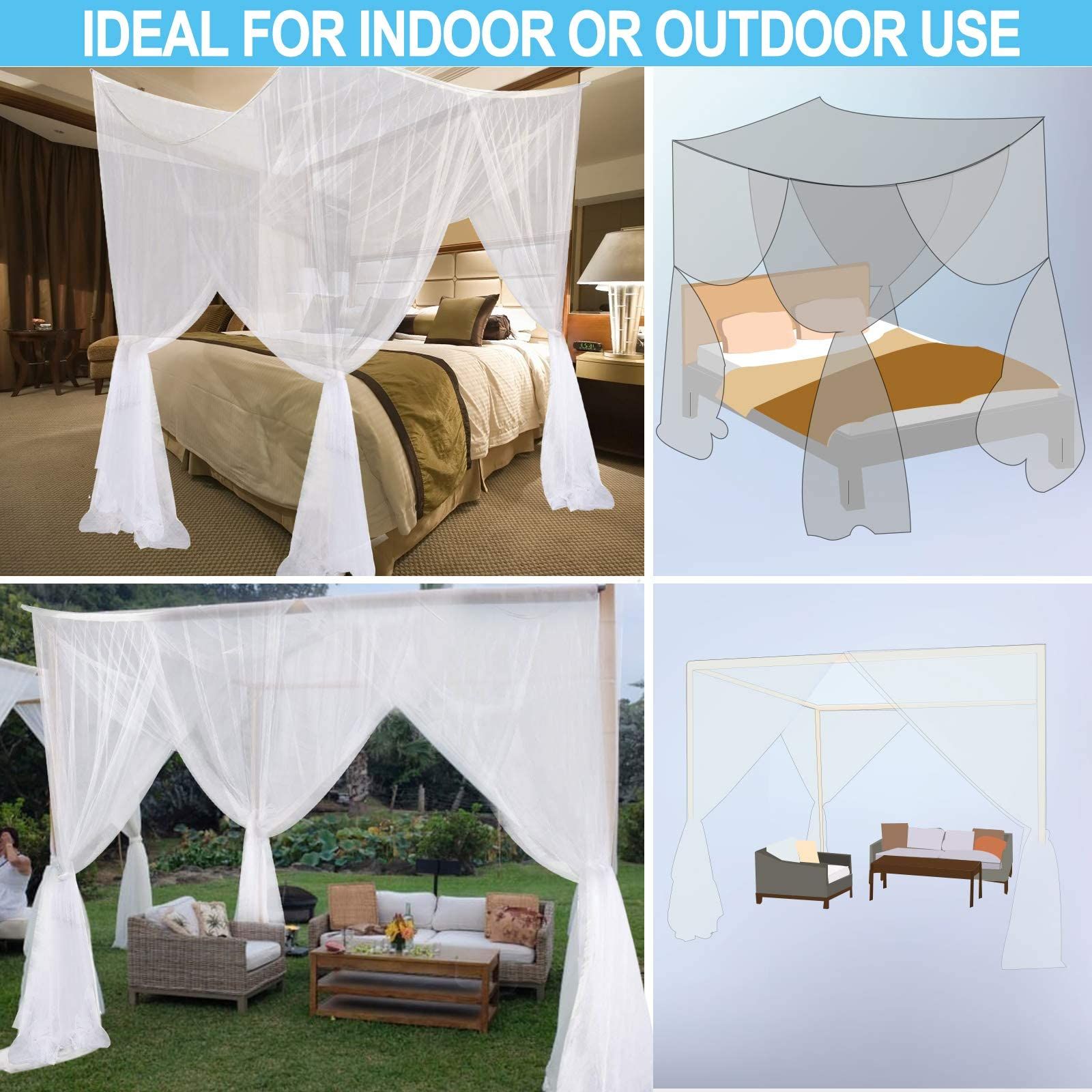 King Bed Canopy Curtains for Decor Cribs — image 3