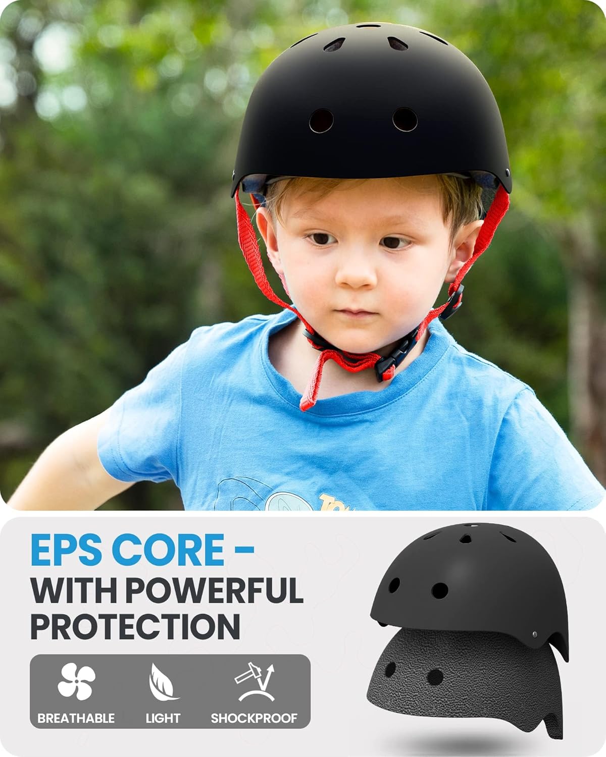 OutdoorMaster Youth & Kids Bike Helmet - Adjustable Multi-Sports Skateboard Helmet with Removable Liners for Balance Bike, Toddler Scooter, One Wheel — image 5