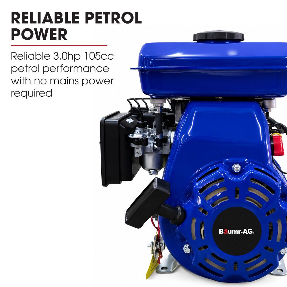 BAUMR-AG 160L Heavy-Duty Petrol Concrete Cement Mixer, 3hp 105cc Engine — image 2