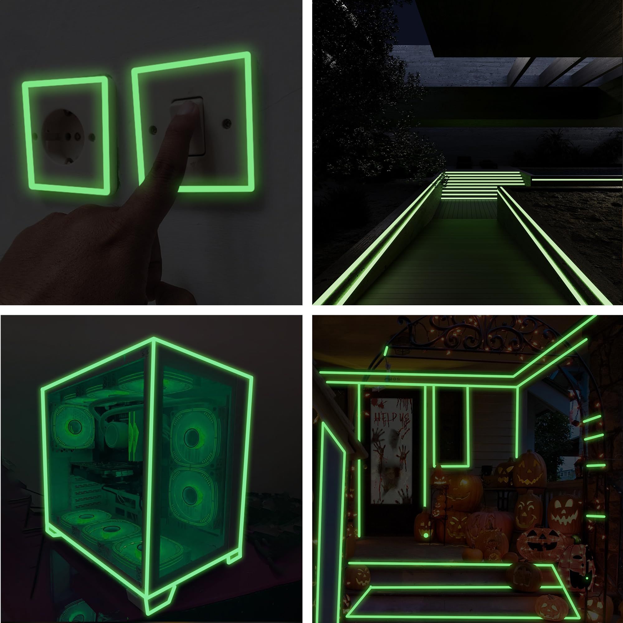 Glow in The Dark Tape - Luminous Photoluminescent/Luminescent Emergency Roll Safety Egress Markers Stairs, Walls — image 4