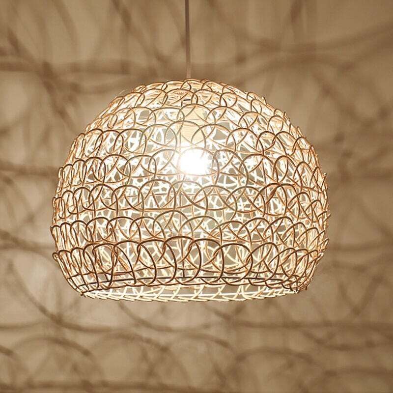 Rattan Chandelier Pendant Light Hand Woven Bamboo Lampshade, 25 cm — image 3