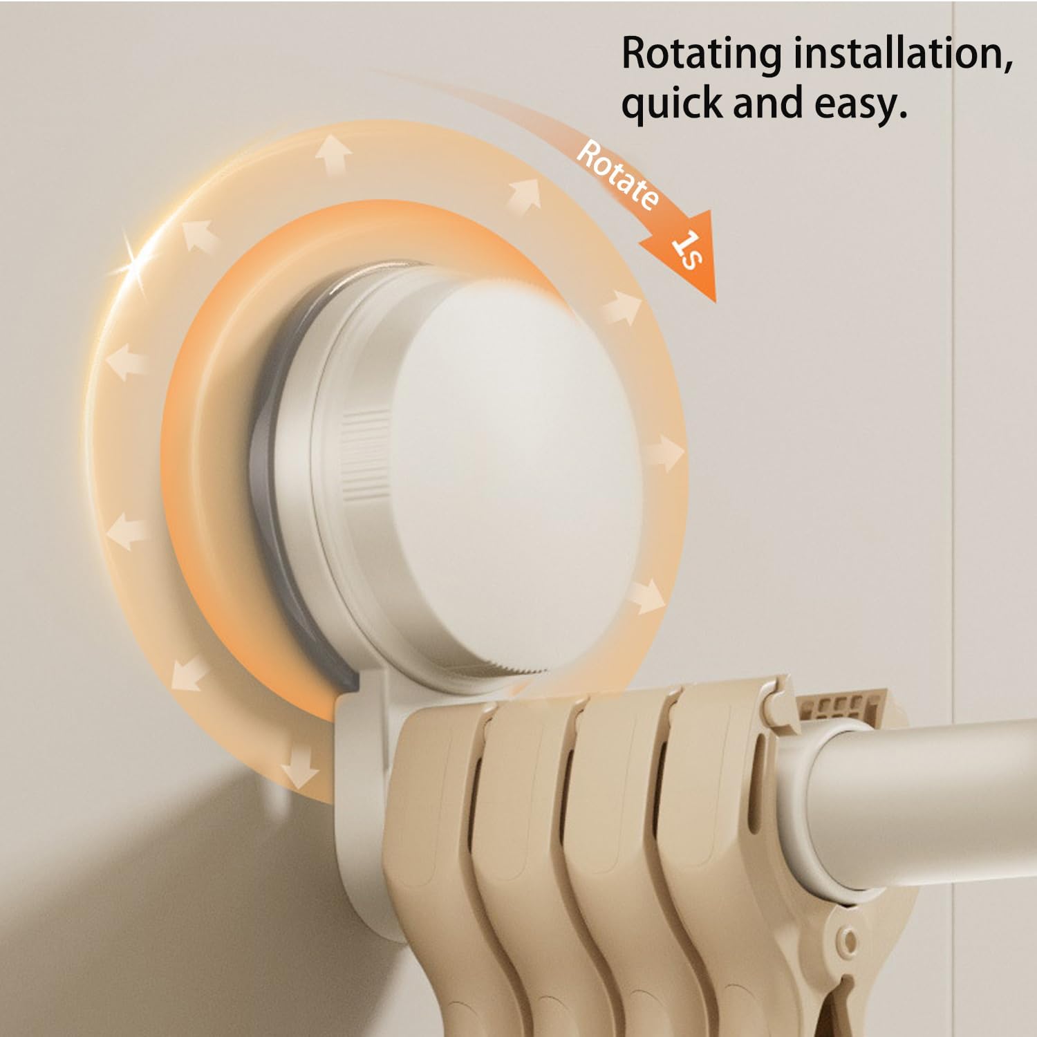 2 Pack Telescopic Rod Suction Cup Hanger Holder Wall Mounted Clothes Organizer — image 4