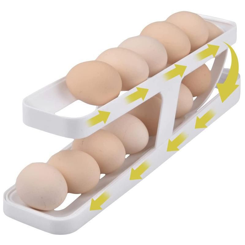 Egg Dispenser, Space-Saving Rolling Eggs Dispenser and Organizer for Refrigerator Storage plastic that’s durable and easy to clean — image 5
