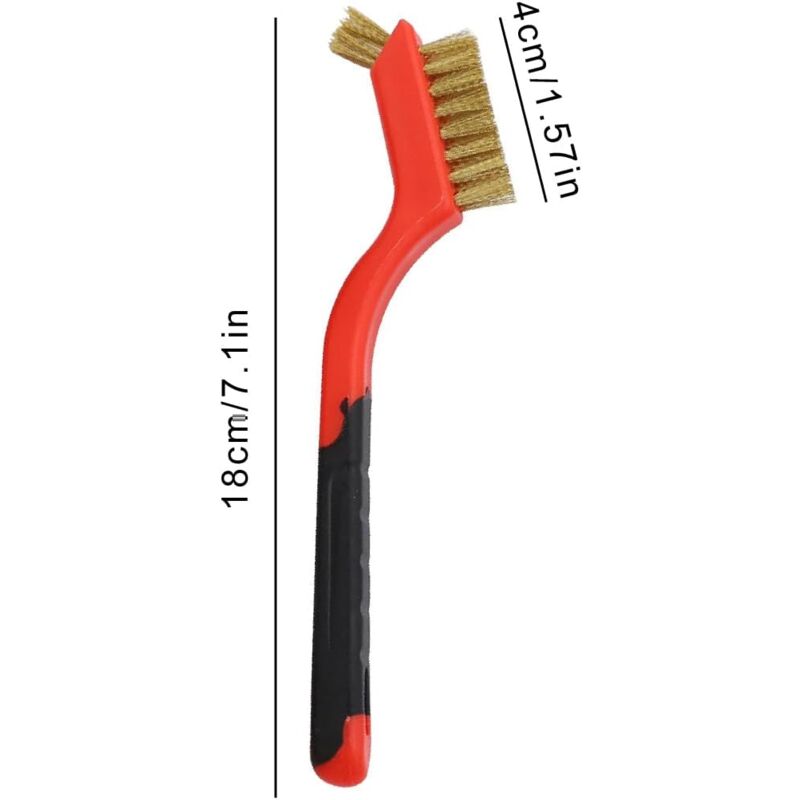 3 pcs Wire Brushes Stainless Steel Brass Carbon Nylon Scrub Brushes For Cleaning Welding Slag Stripping Rust Dust — image 2