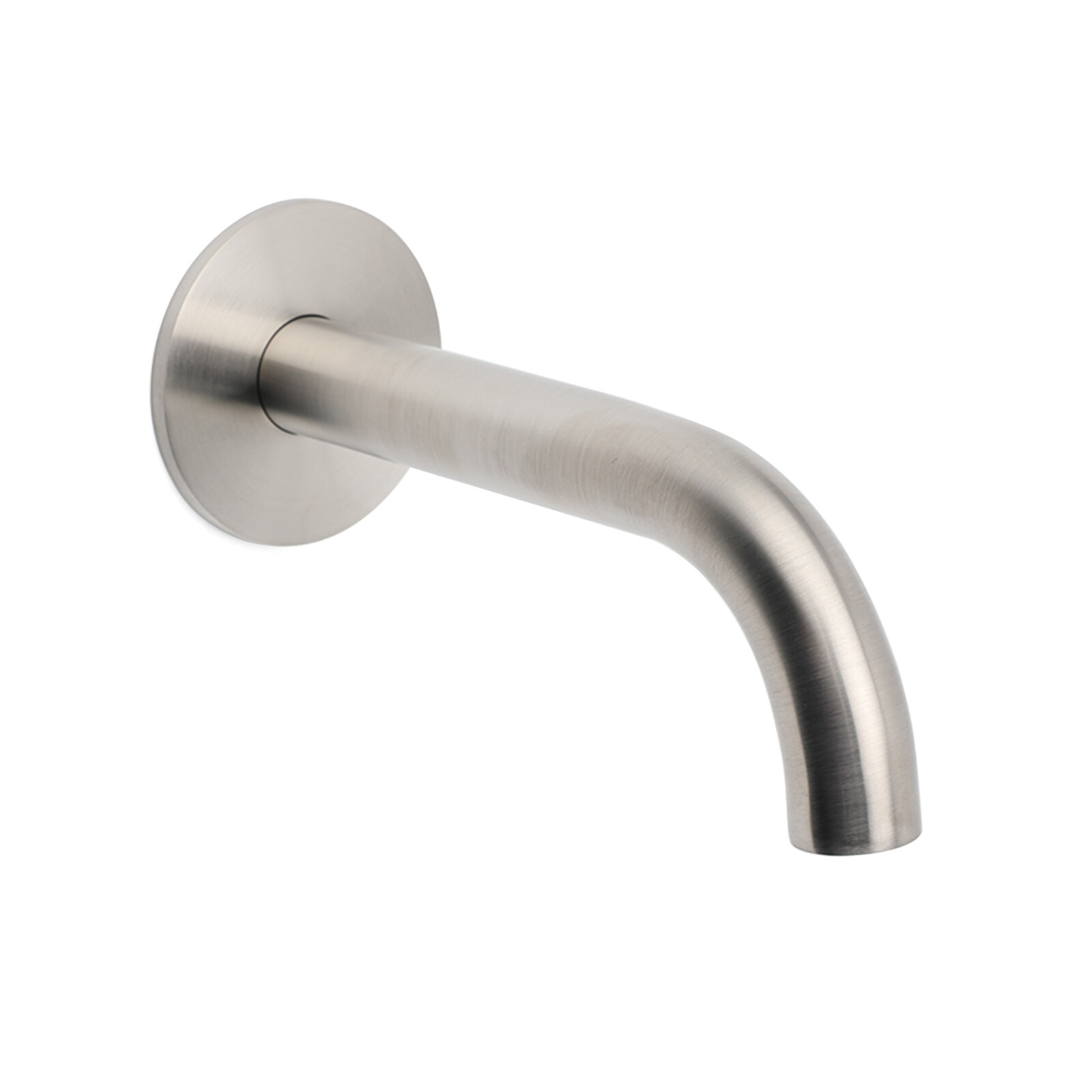 Brushed Nickel 150mm Round Curve Faucet Water Outlet Swivel Bathtub Filler Spout — image 3