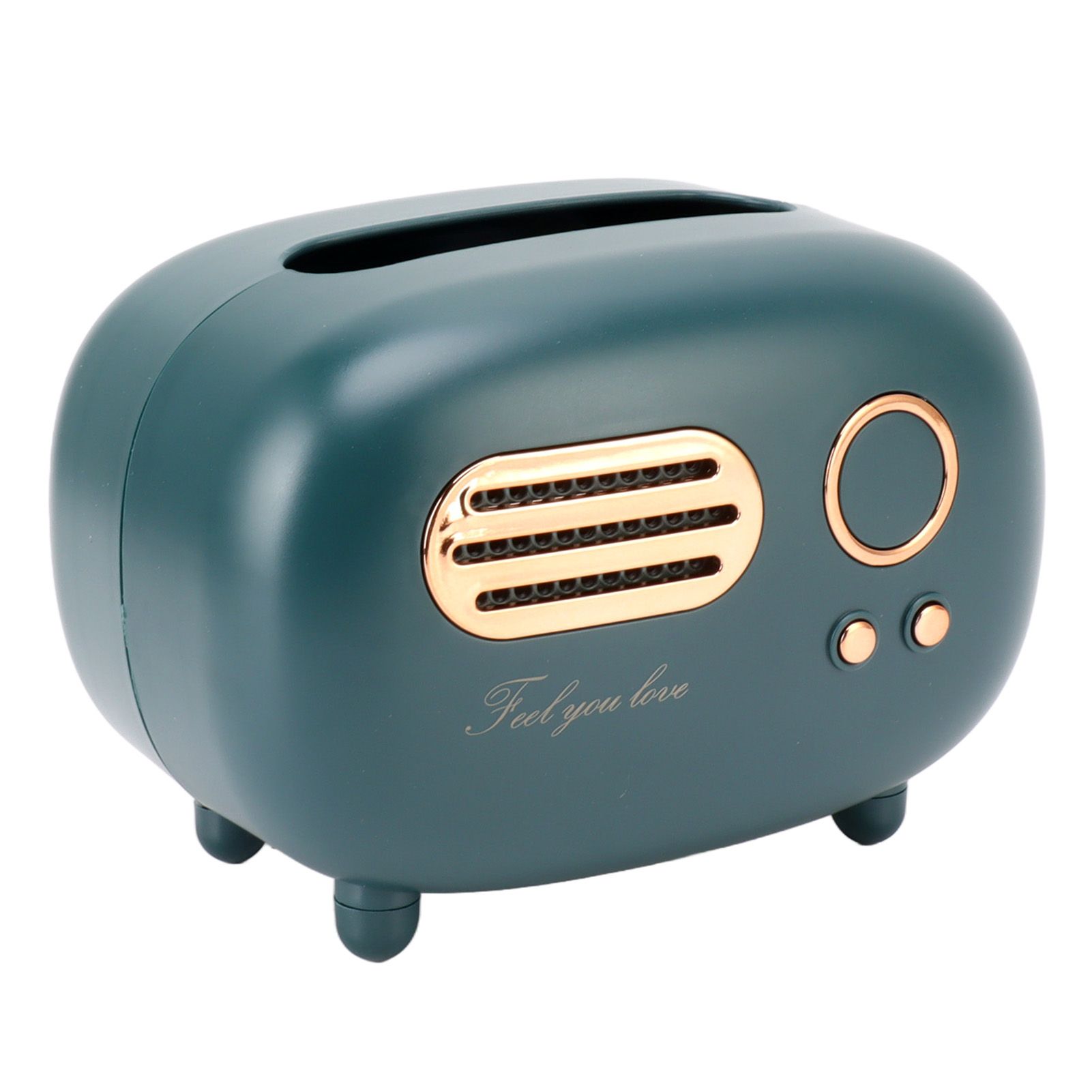 Retro Radio Shape Tissue Cover Box Vintage Radio Tissue Box for Bathroom Living Room Bedroom Nightstand Desk Table Green โ image 3
