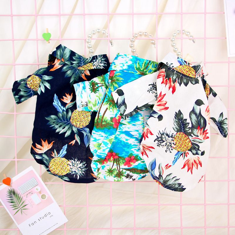 Pet Shirt Hawaii Print Odd Pet Dog Cat Hawaiian Blue XS โ image 2