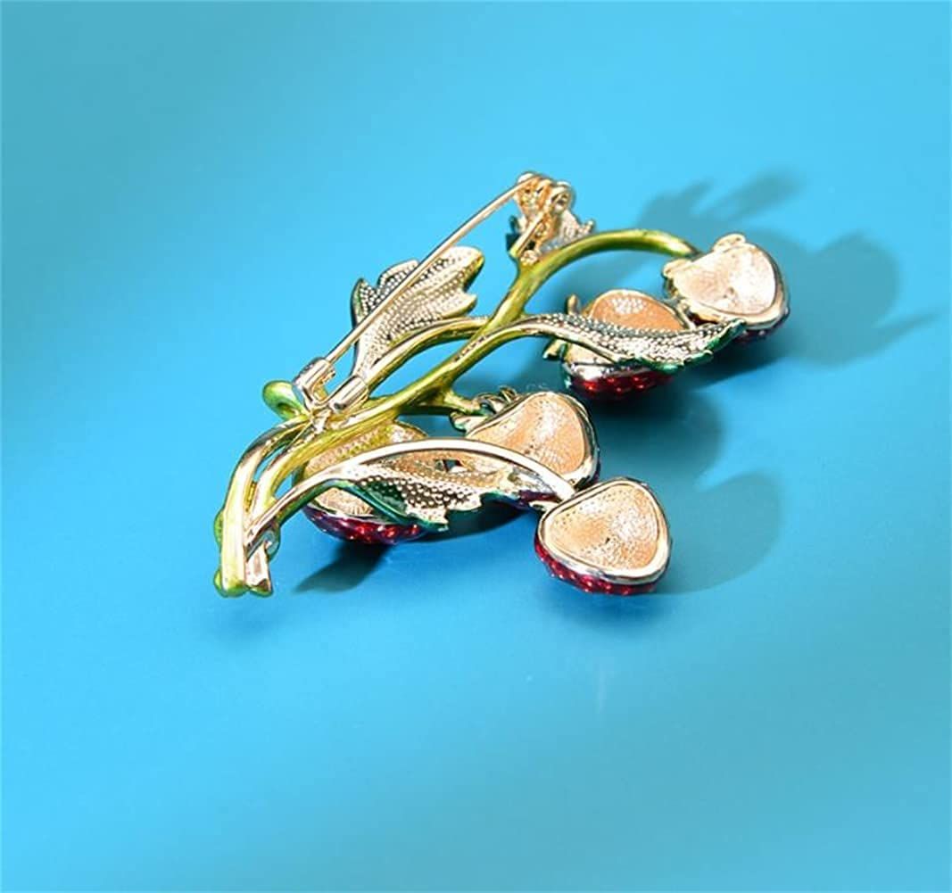 Strawberry Enamel Brooch For Women Red Strawberry Pin Brooch Fruit Brooches Pins Badges for Clothing Backpacks Bag — image 5