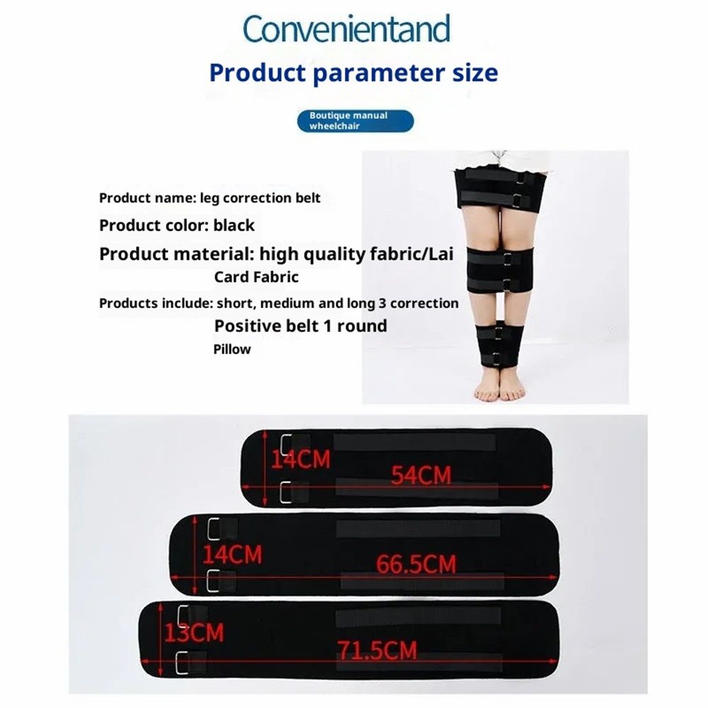 O/X Leg Type Correction Belt, Adjustable Legs Posture Correction Belt 3 in 1 Pack, Knee Belt Correction for Adults ( Black) โ image 3