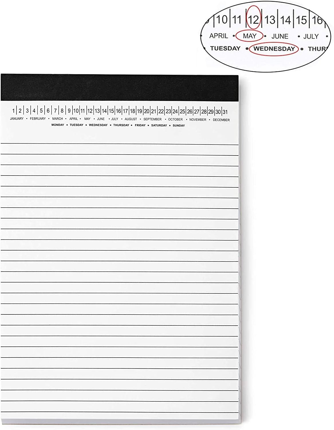 Small Legal Pads 5-3/4"x 8-1/2" Notepad with Date on Top, 50 Sheets, 6 Pack, White Lined Paper Mini Memo Pads, College Ruled Writing Pads for Office School — image 2