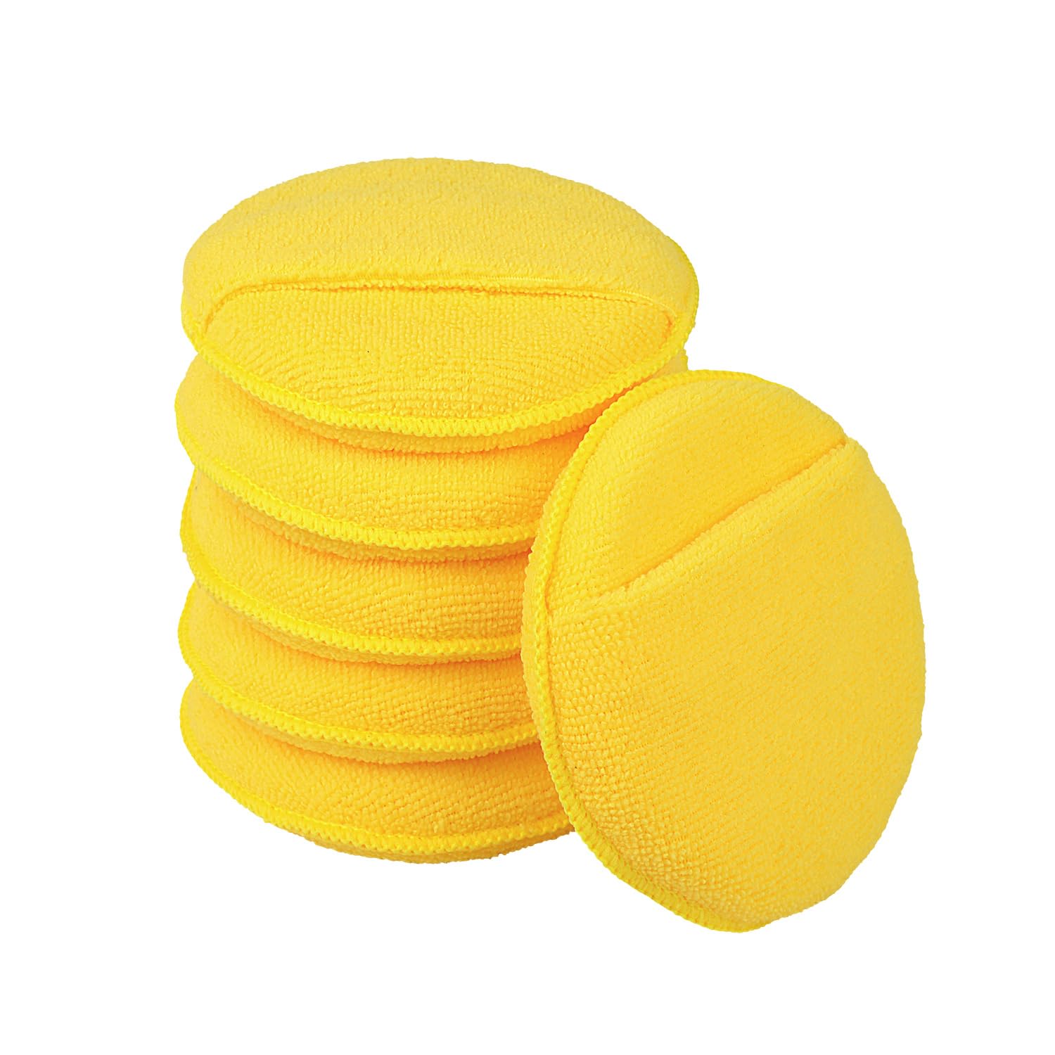 Microfiber Wax Applicator Pads, Car Wax Applicator with Finger Pocket, Buffing & Detail Polishing Foam Pads for Car Cleaning and Fine Polishing (5 inch, 6