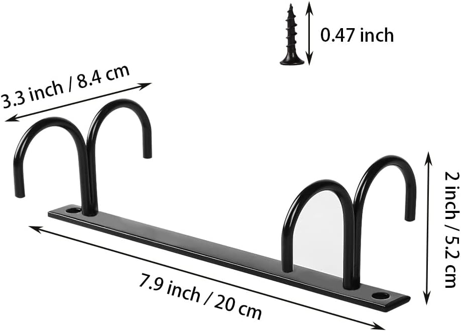 Under Cabinet Industrial Mug Holder - Space-Saving Hanging Rack for Mugs, Cups & Kitchen Accessories - 4 Hooks - 2 Pack — image 4