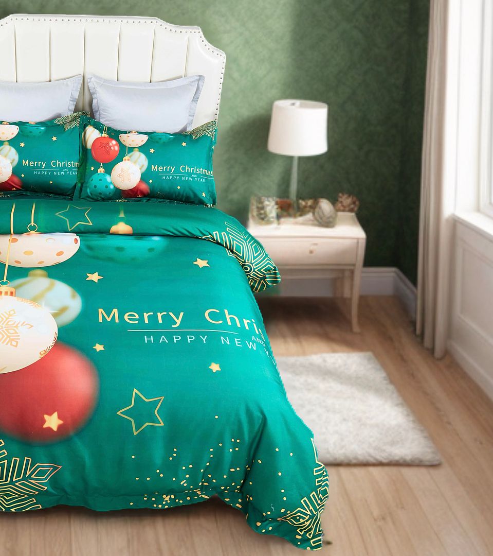 Christmas New Year Quilt Cover Set - Super King Size — image 3