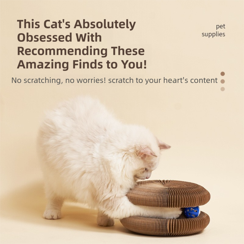 2-Pack Creative Accordion Cat Scratcher (Cat Head Design, 23x23x10CM) - Reversible Honeycomb Material Scratch Pad & Lounge Mat for Stress Relief — image 3