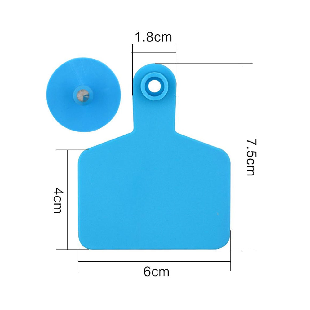 100x Cattle Ear Tags 6 × 7.5cm Set - Medium Blue Blank Cow Sheep Livestock Label — image 4