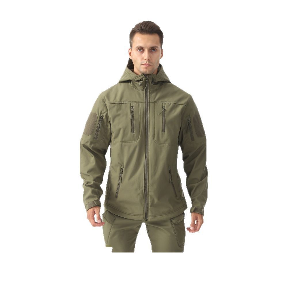 ESDY Men Soft Shell Windproof Jacket Outdoor Ruins green XL — image 5
