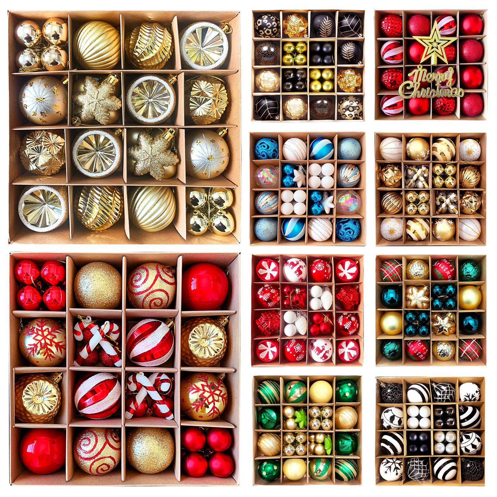 MJXK46-20Y Christmas Decorative Balls Set(24x24x6CM) - Shatterproof Plastic Ornaments with Electroplated & Hand-Painted Finish โ image 3