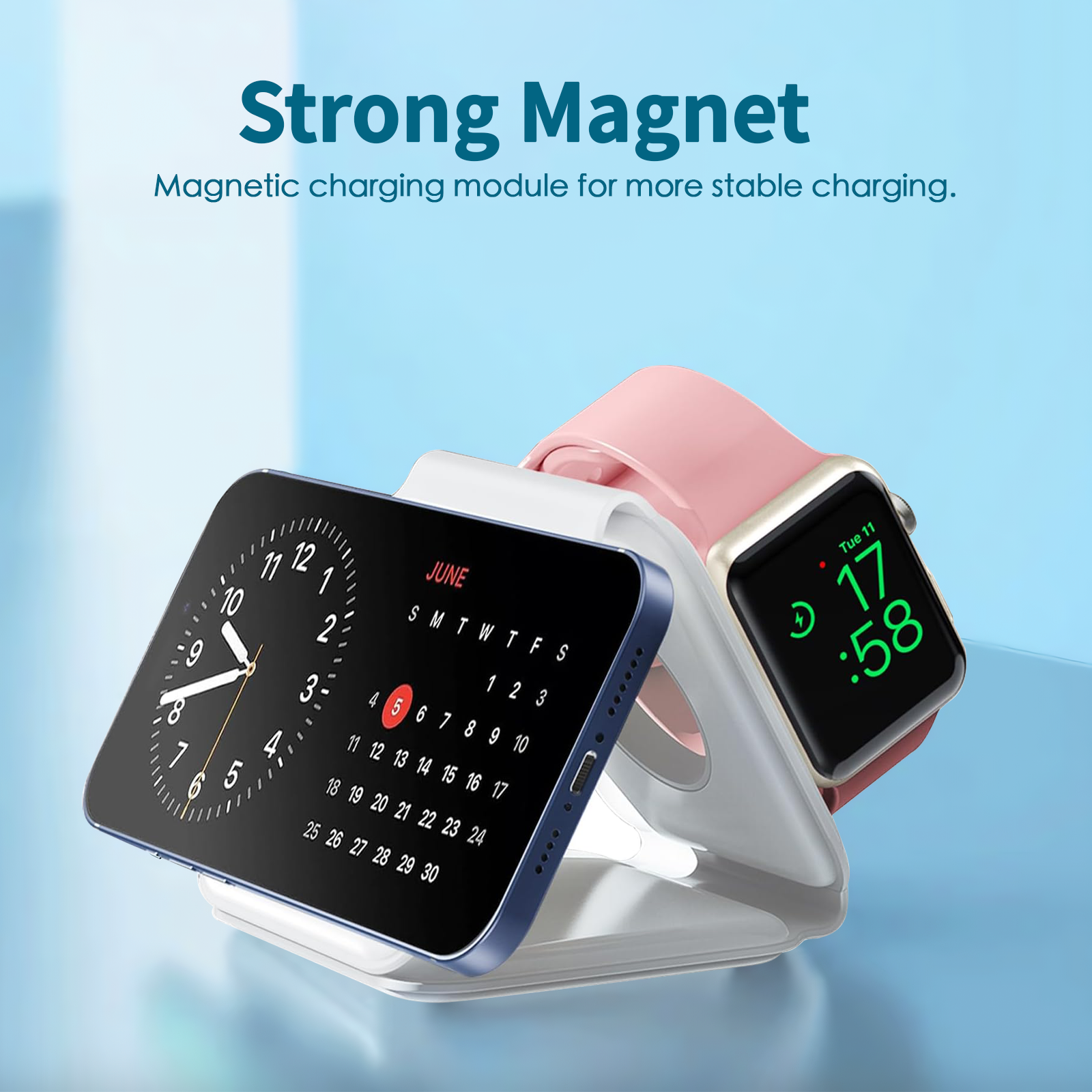 3 in 1 Wireless 15W Qi Fast Charging Foldable Station for Apple Mag Safe — image 4