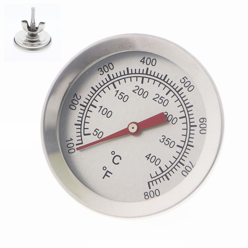 BBQ Grill Lid Thermometer Replacement, Stainless Steel Built-In Temperature Gauge for Weber Traveller and Q Series