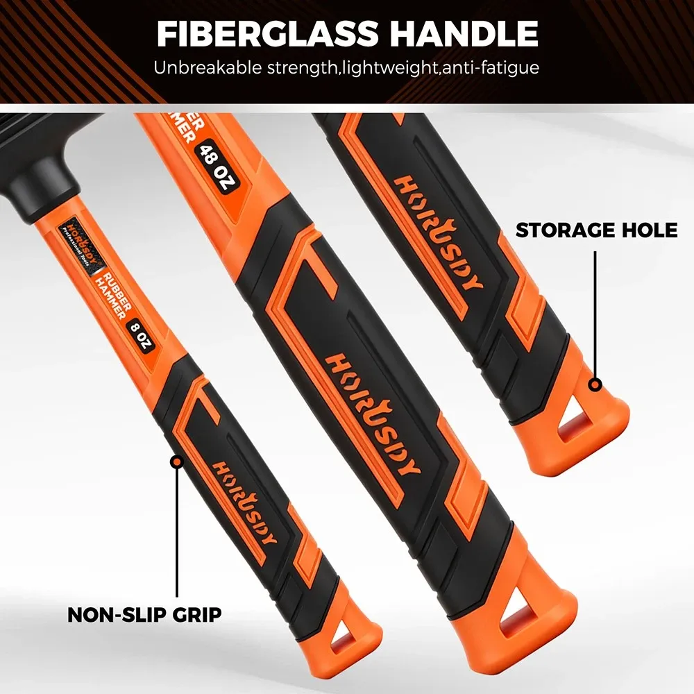 HORUSDY 4PCS Dead Blow Hammer Set Steel Shot Non-Slip Grip Carpentry & Tile โ image 5