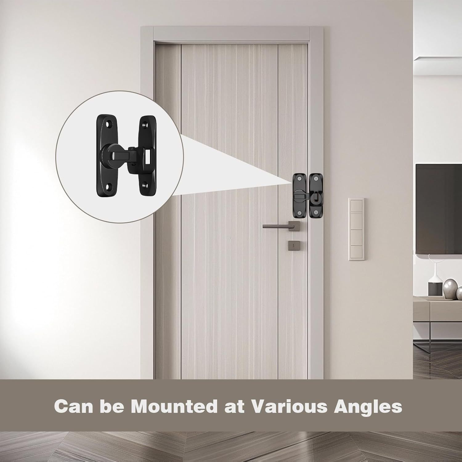2Pcs No-Drill Door Latch Buckle with Screws — image 4