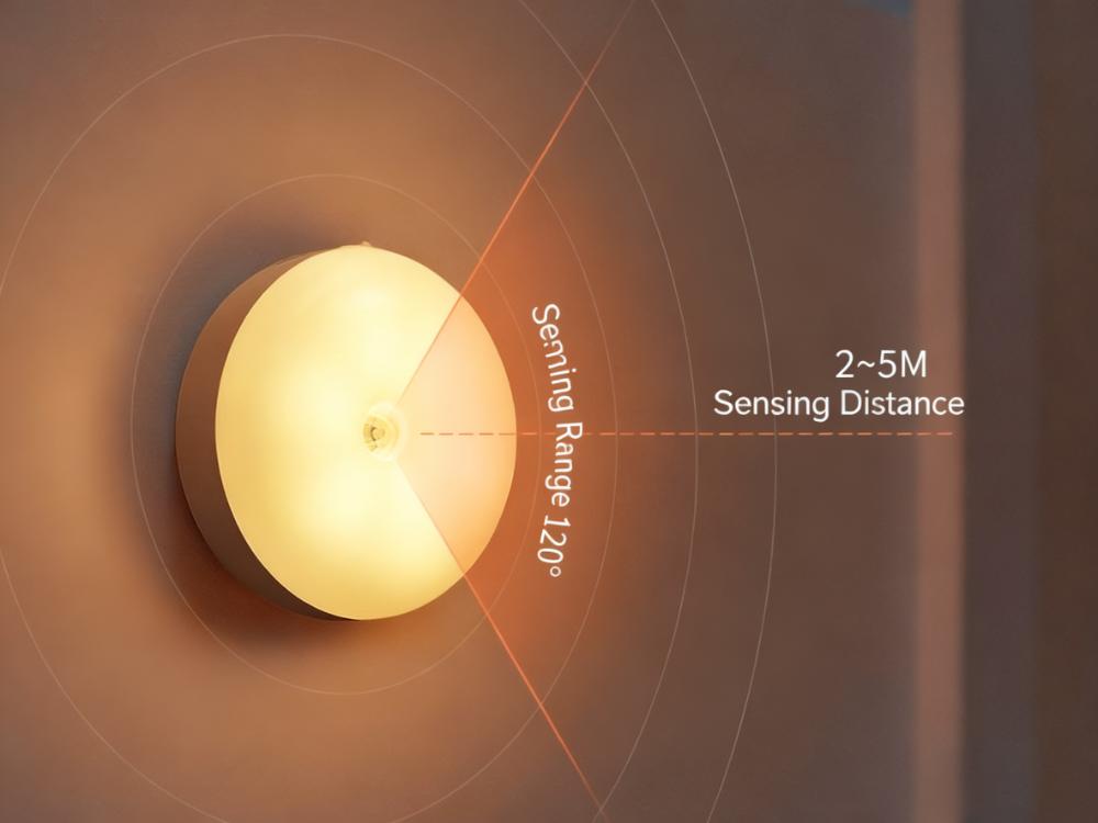 Motion Sensor LED Night Light, 86mm Diameter Smart Induction Lamp with USB Charging & Magnetic Mount, Long-Lasting Battery — image 4