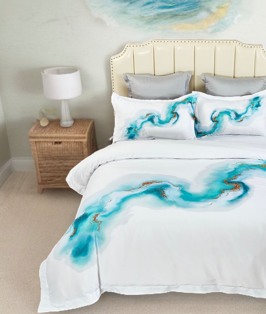 Ocean Marble Quilt Cover Set - Queen Size — image 3