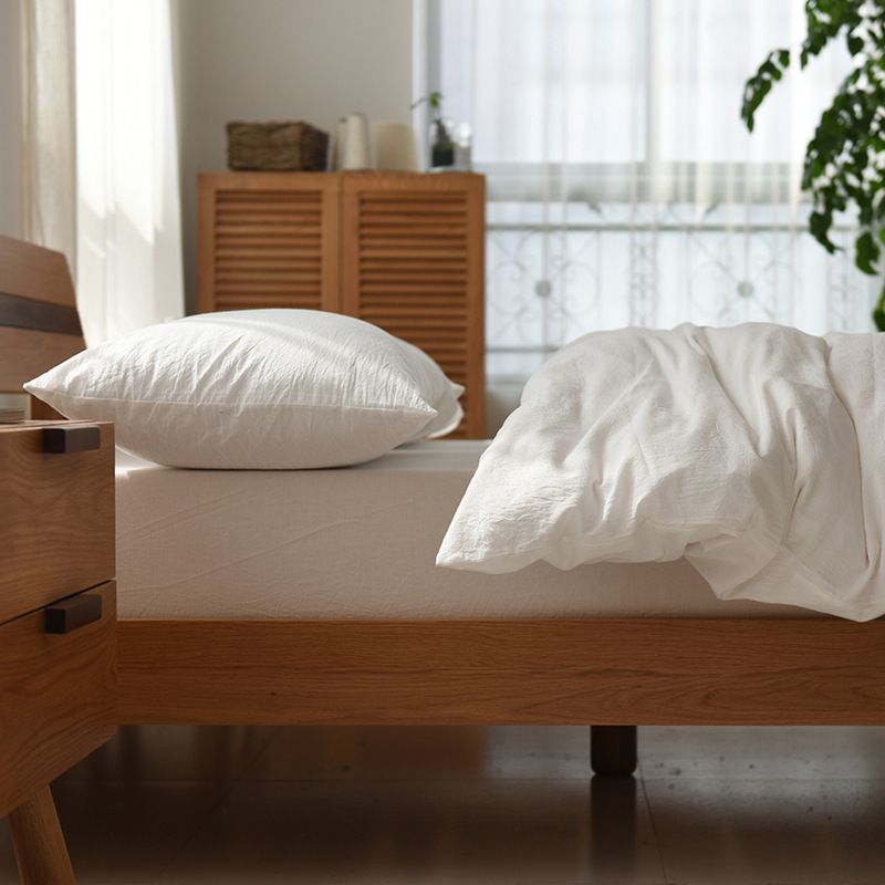 Cotton 4 Piece Set Modern Minimalist White Bed sheet kit_2.0m bed-enlarged quilt cover 220x 240cm four-piece set โ image 5