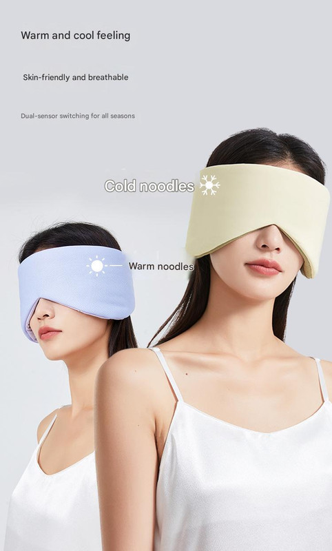 Pink Reversible All-Season Sleep Mask - Cooling & Warming with Sound Muffling Ear Covers Function โ image 4