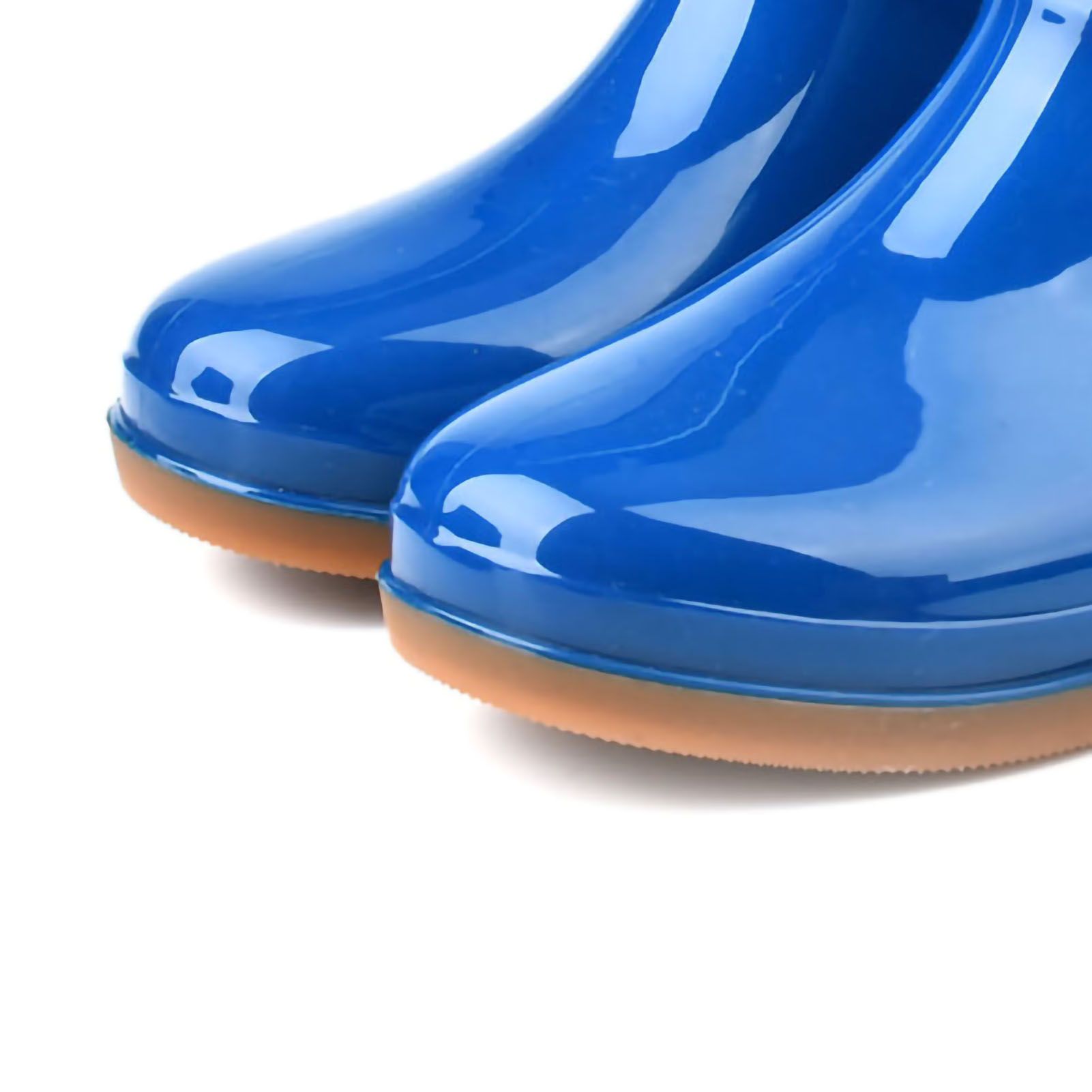 Womens Rain Boots Fashion Antiskid Short Rain Boot Round Head Radian PVC Plastic Rain Boots Blue 38 โ image 4