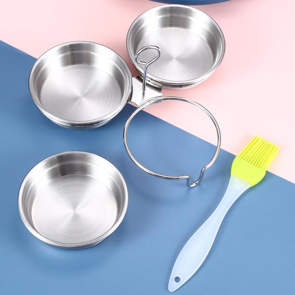 Steel Egg Poacher, Poached Egg Cooker, 3-Cup Poached Egg Cooker, Nonstick Egg Poacher Cups, Egg Poaching Pan with Rack and Handle for Microwave Oven Stovetop โ image 6